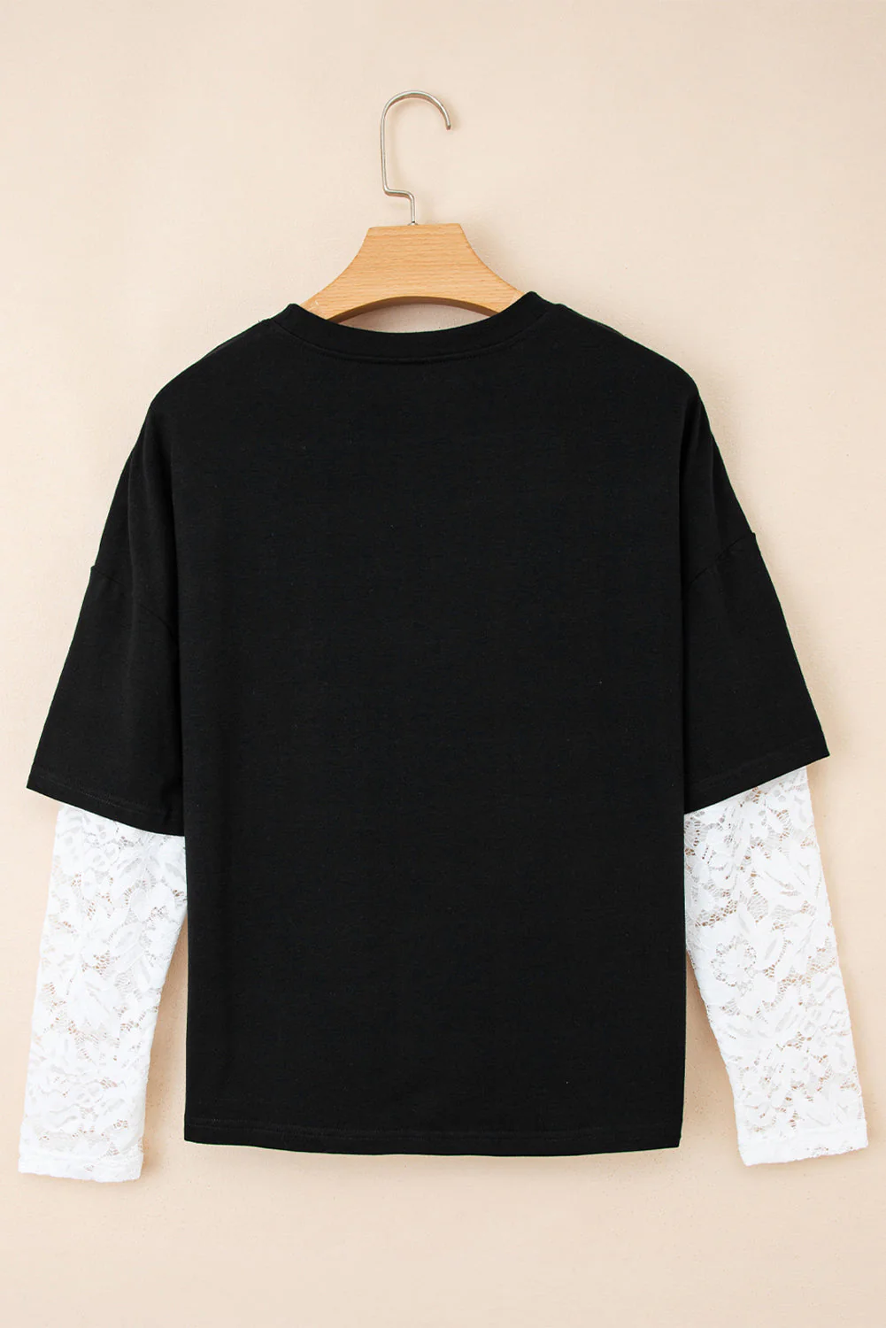 Threaded Pear Hallie Lace Long Sleeve Insert Drop Shoulder Top - Image 10