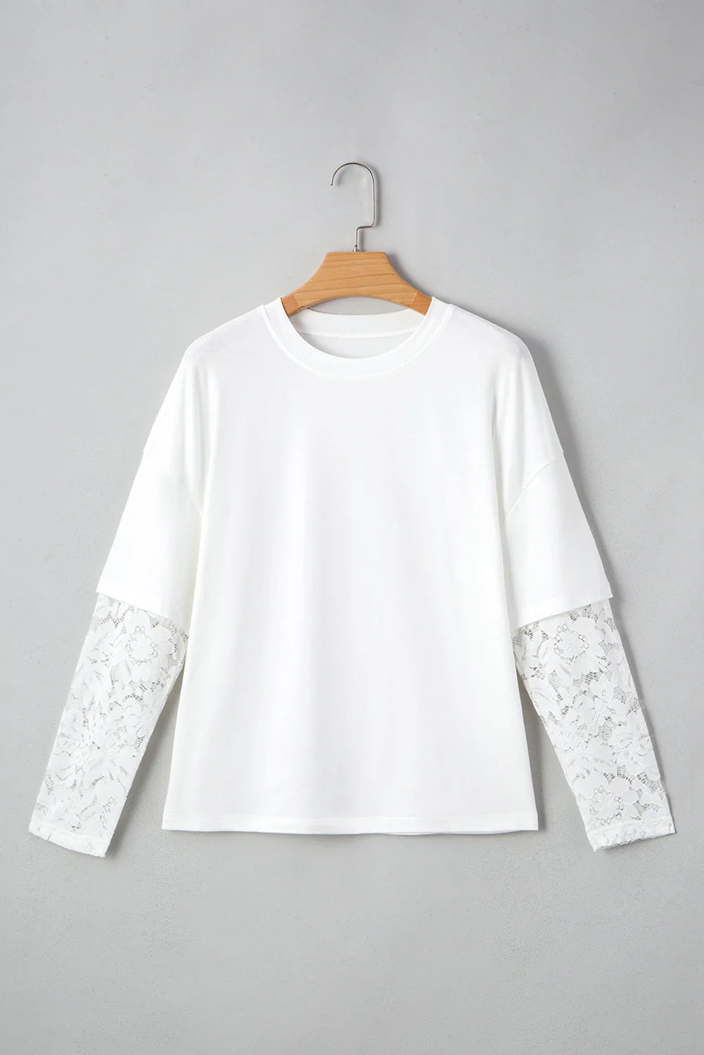 Threaded Pear Hallie Lace Long Sleeve Insert Drop Shoulder Top - Image 7