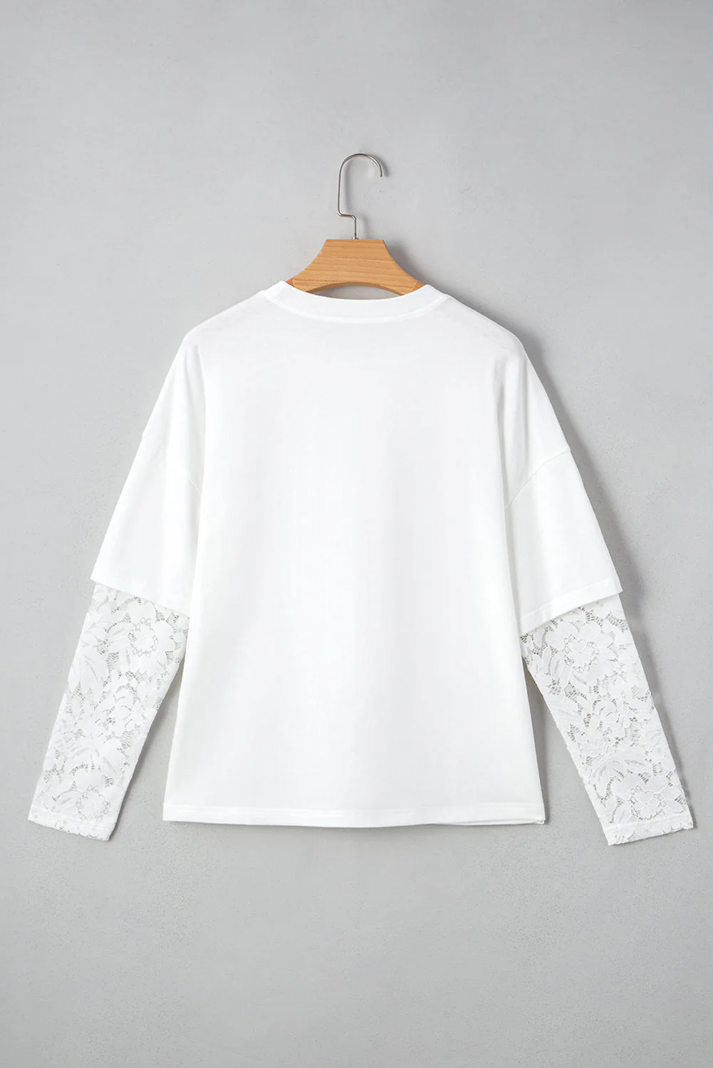 Threaded Pear Hallie Lace Long Sleeve Insert Drop Shoulder Top - Image 8