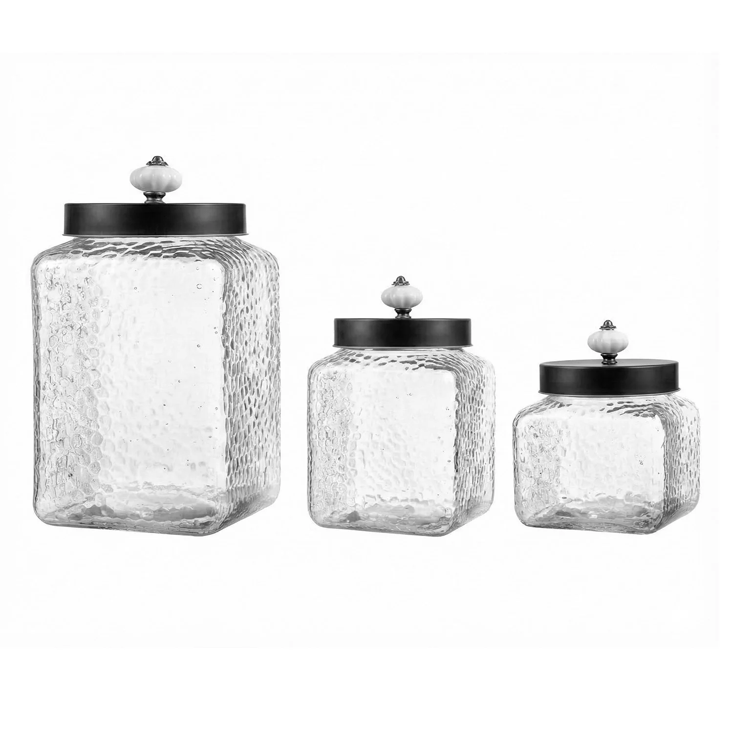 Jay Companies Hammered Square 3Pc Canister Set - Image 2