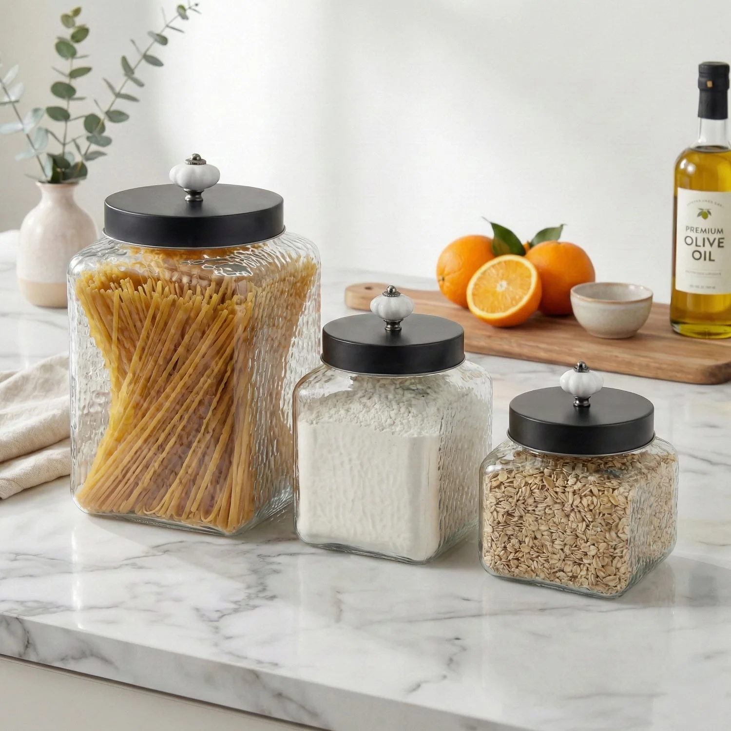 Jay Companies Hammered Square 3Pc Canister Set - Image 3