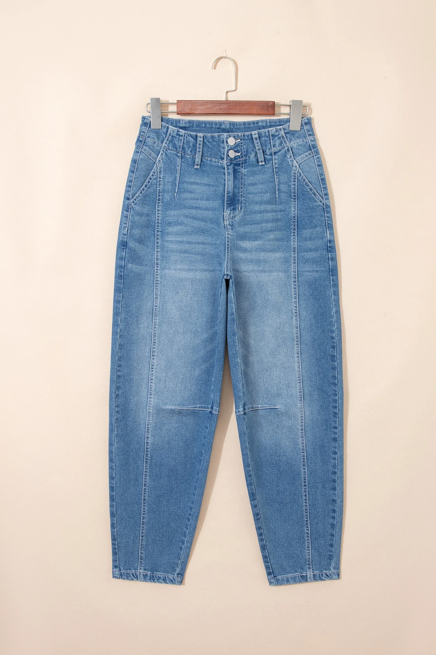Threaded Pear Hana Wash Cuffed Barrel Jeans - Image 8
