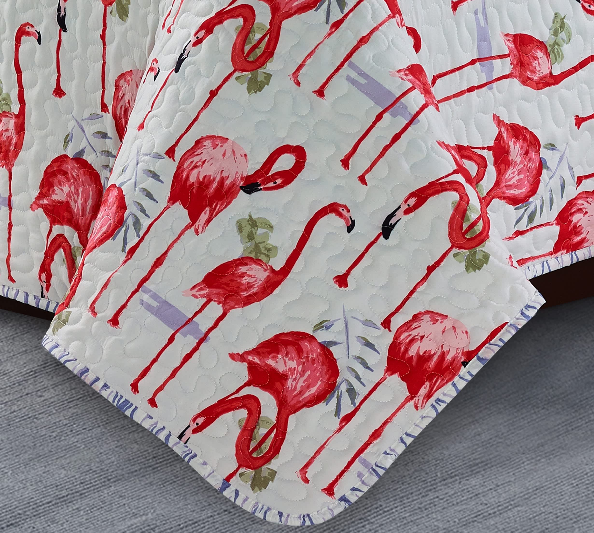 Harper Loft Unisex Fancy Flamingo 3-piece Quilt Set - Image 4