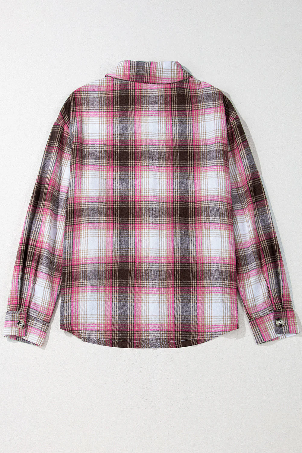 Threaded Pear Harper Plaid Flap Up Shacket - Image 8