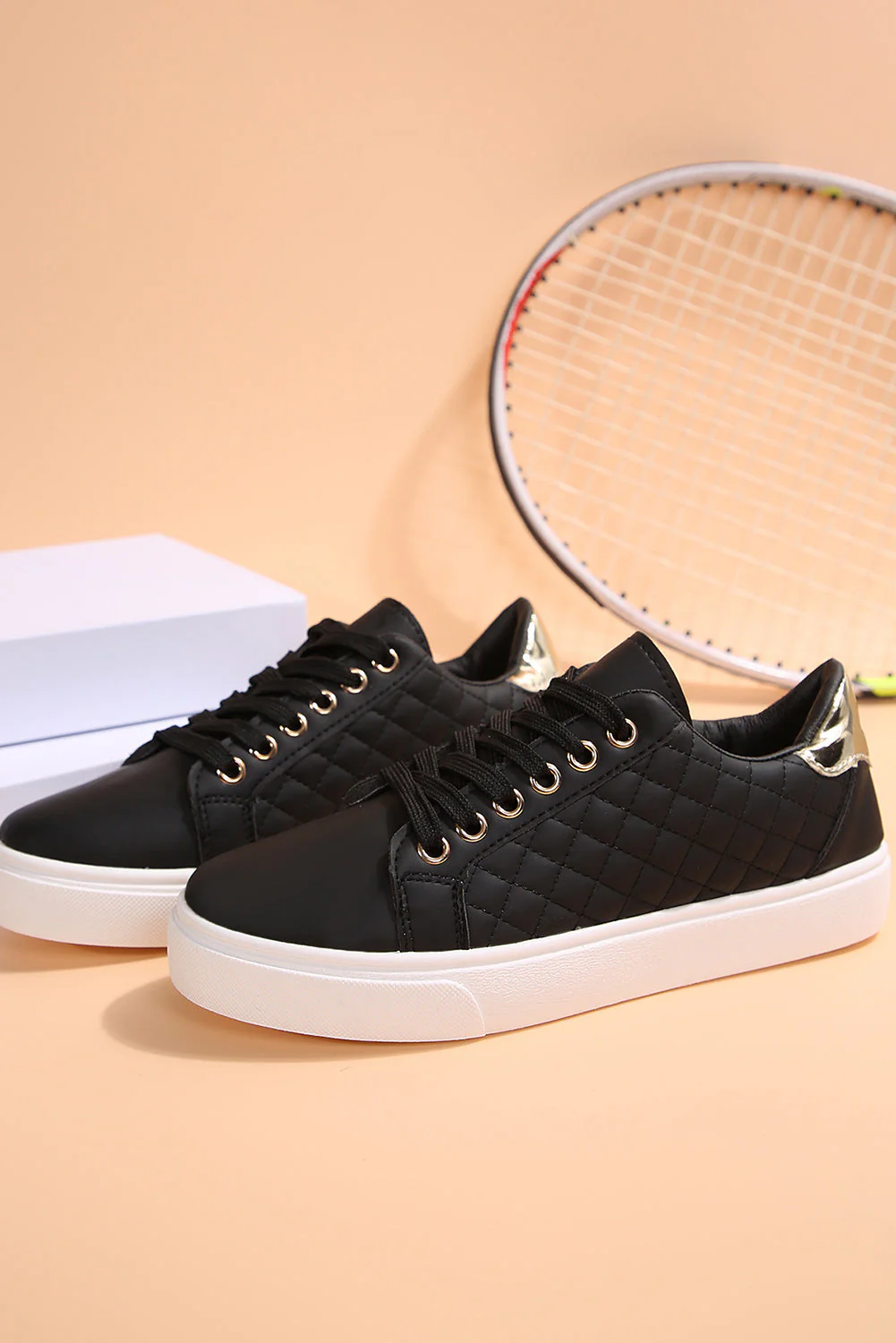 Threaded Pear Harper Quilted Lace Up Sneakers - Image 7
