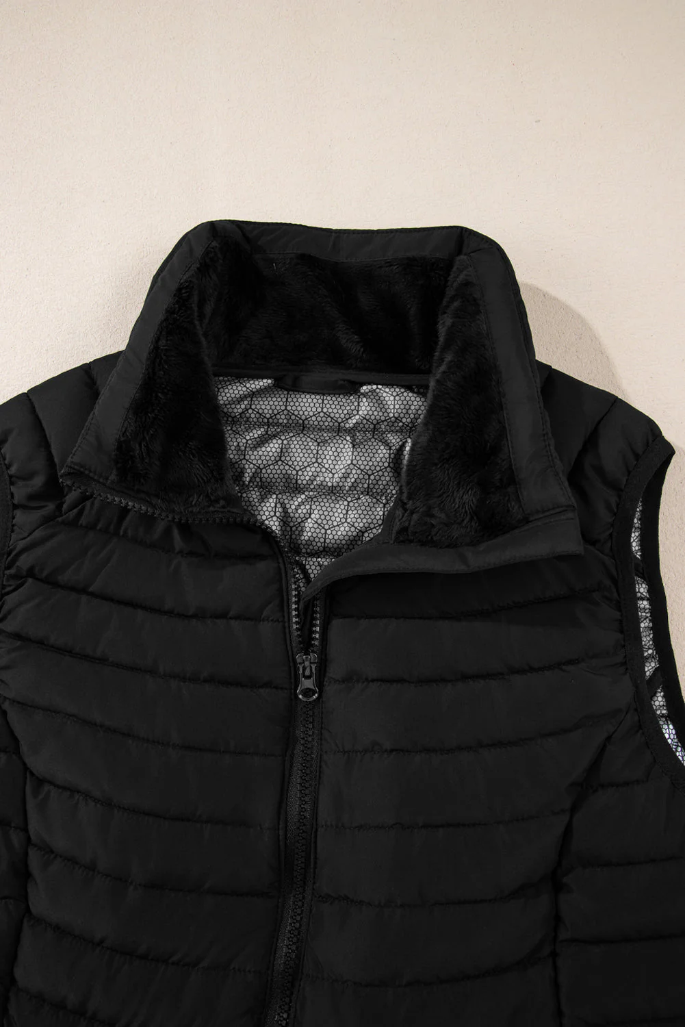 Threaded Pear Harper Quilted Zipped Puffer Vest - Image 17