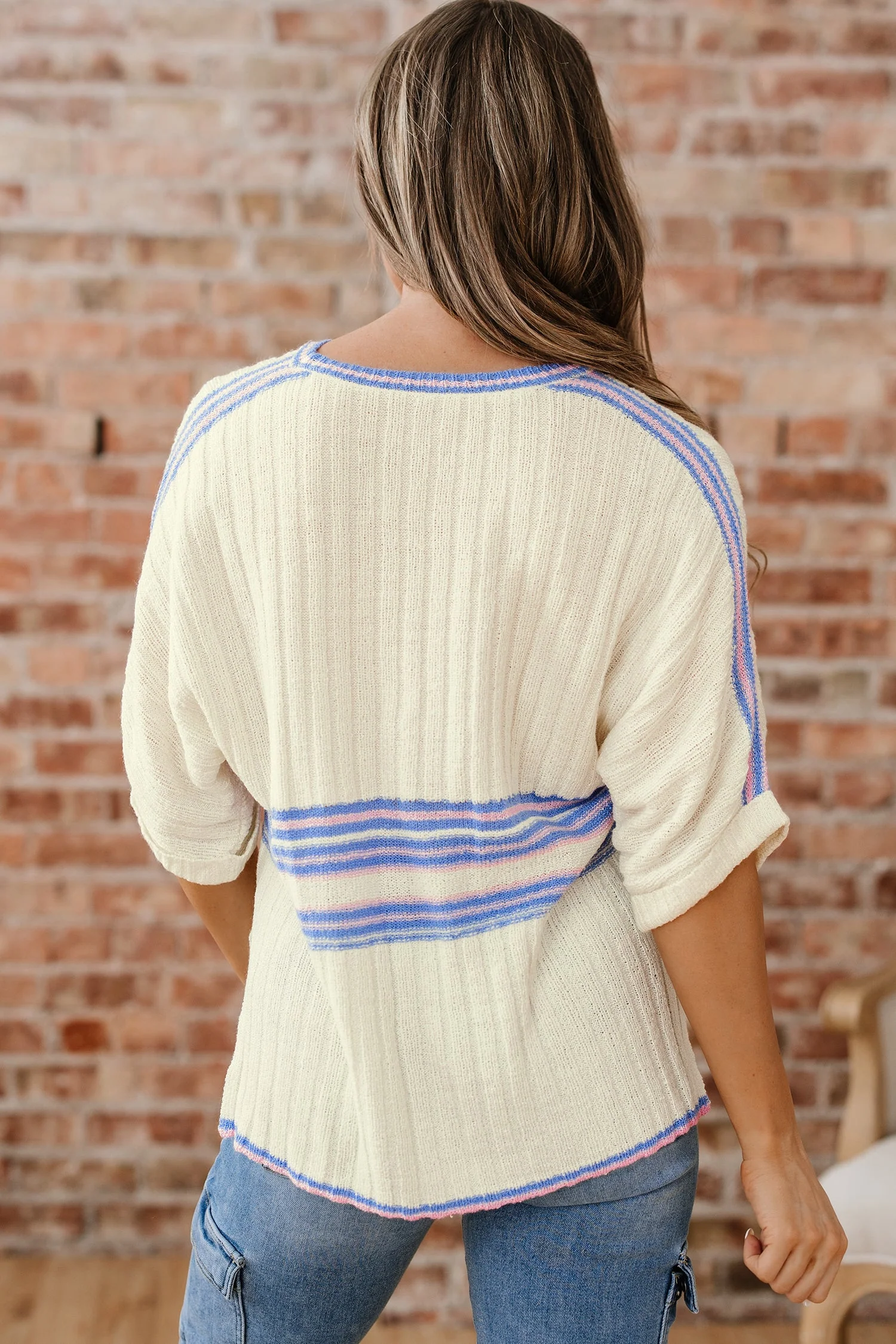 Threaded Pear Haven Rib Knit Oversized Sweater - Image 2