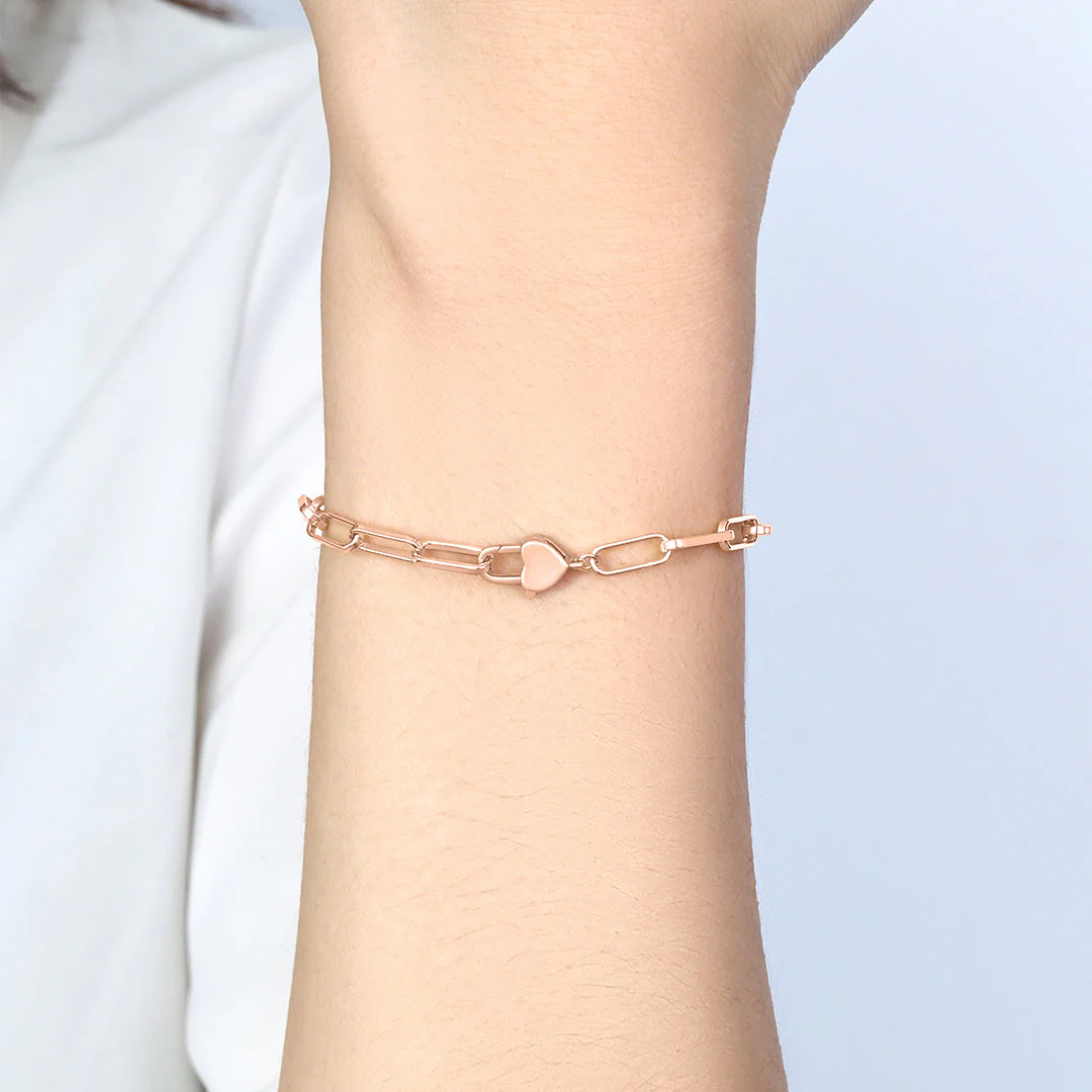 Mint & Lily Heart Padlock Bracelet - Image 8