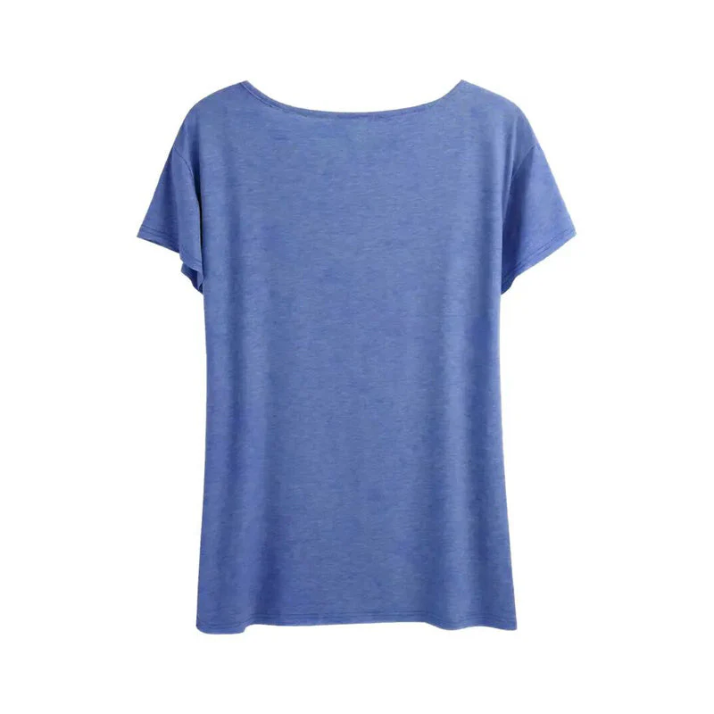 Heart Print T-Shirt Comfortable Round Neck Summer Tee - Image 3