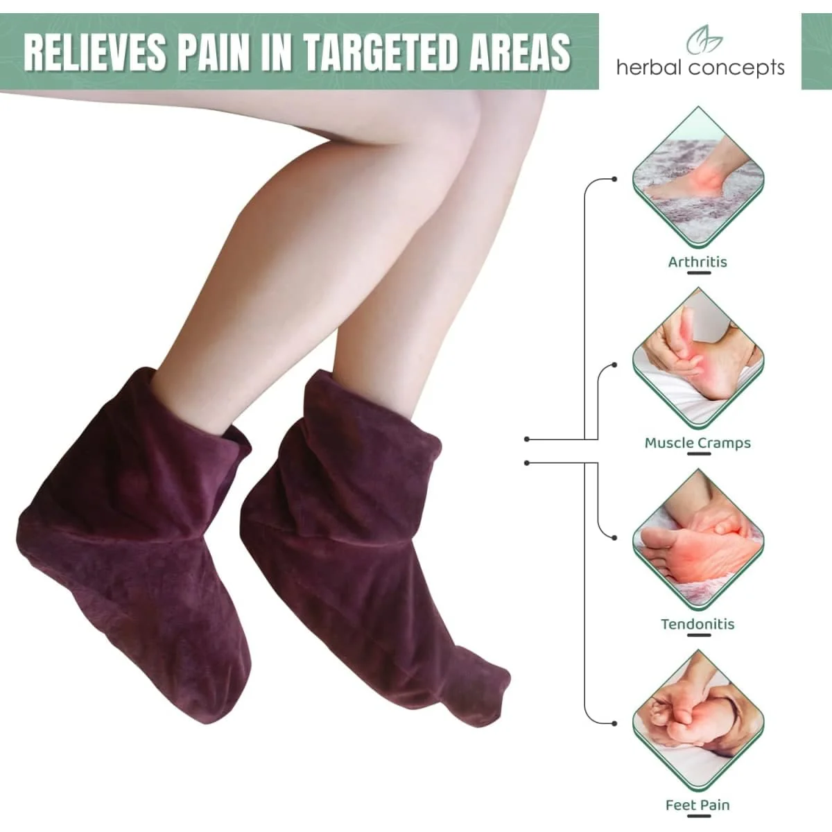 Herbal Concepts Comfort Booties, Charcoal - Image 2