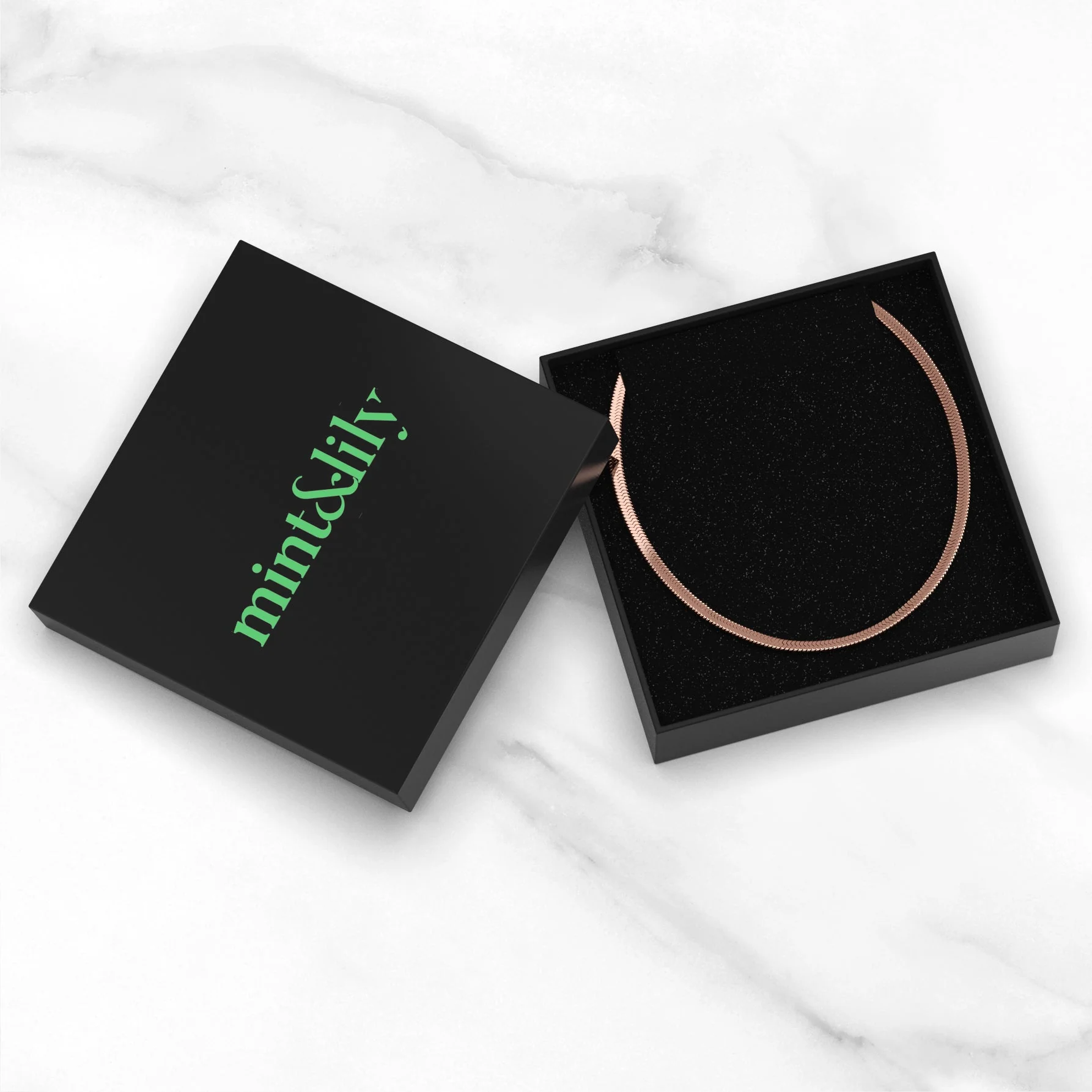 Mint & Lily Herringbone Gold Chain Necklace - Image 8