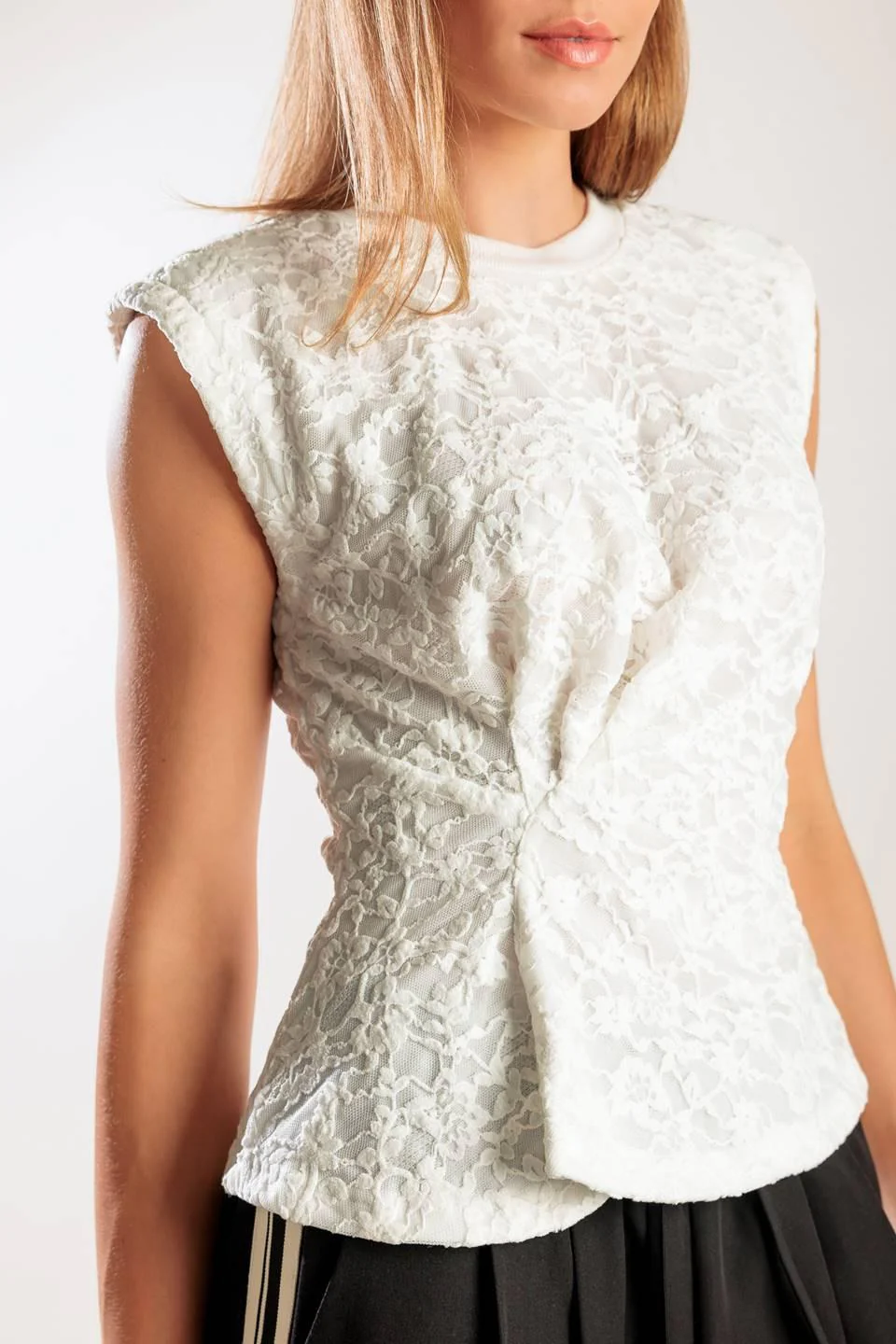 Hidden Smiles White Woven Lace Top - Image 7