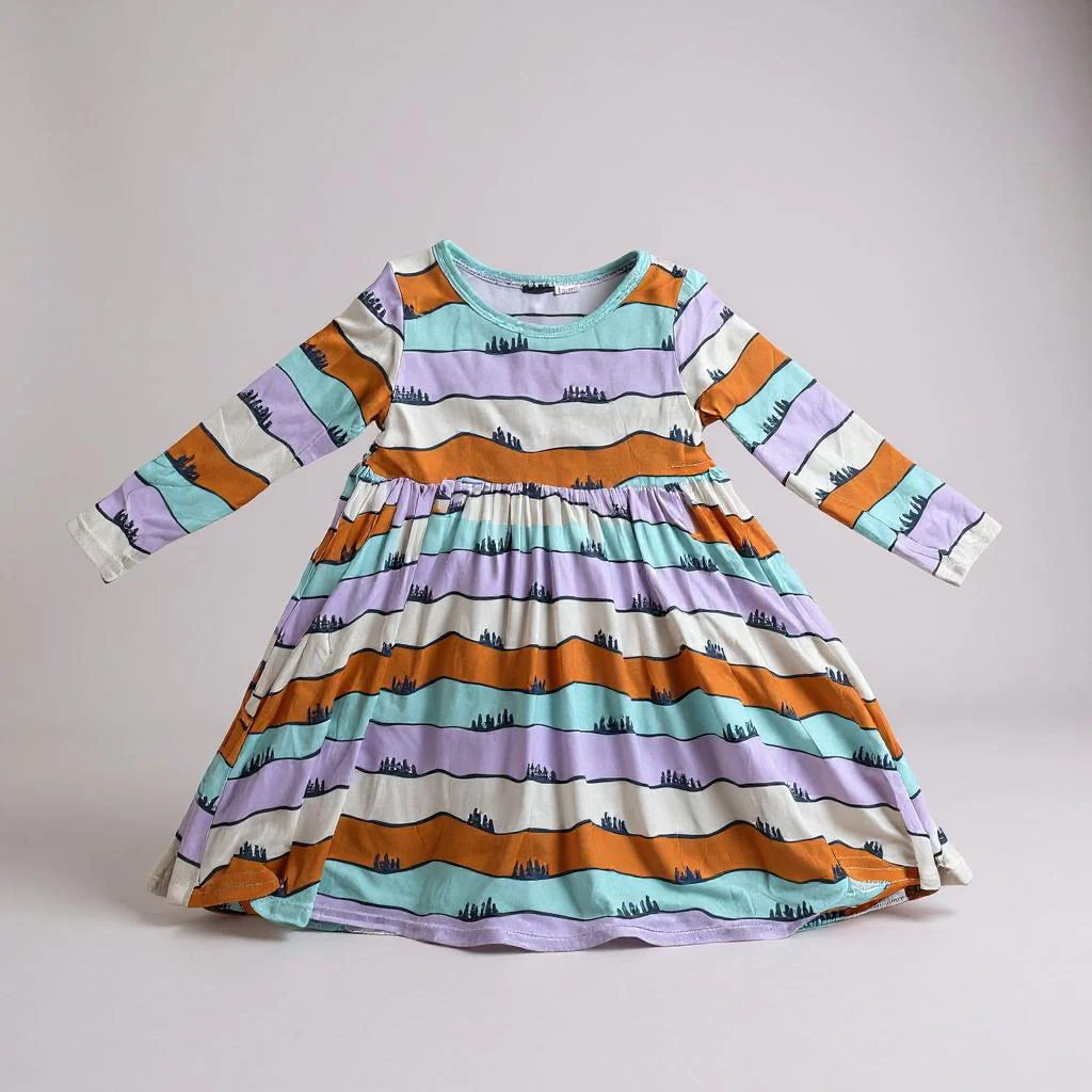 Hills Bamboo Twirl Dress - Eco-Friendly Girls Dress