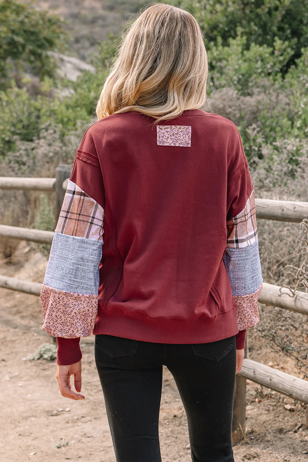 Threaded Pear Hollihanna Sleeve Raw Seam Sweatshirt - Image 2