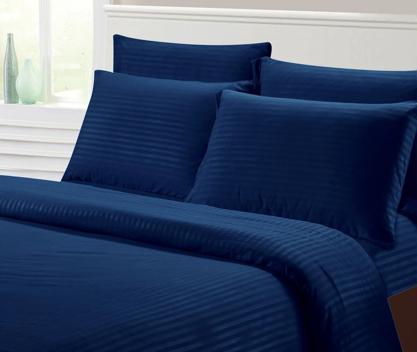 Home Sweet Home Dream Hotel Club 1800 Super Soft & Wrinkle Free Luxurious Stripe 6 Piece Bed Sheet Set - Image 16