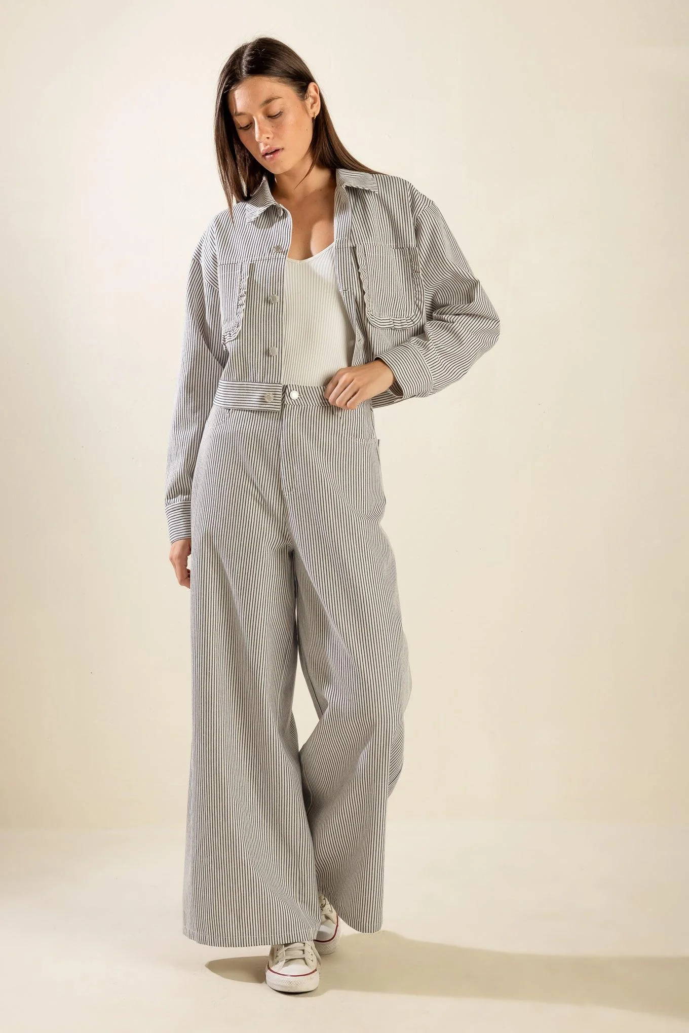 Honestly Love You Twill Crop Jacket - Image 11