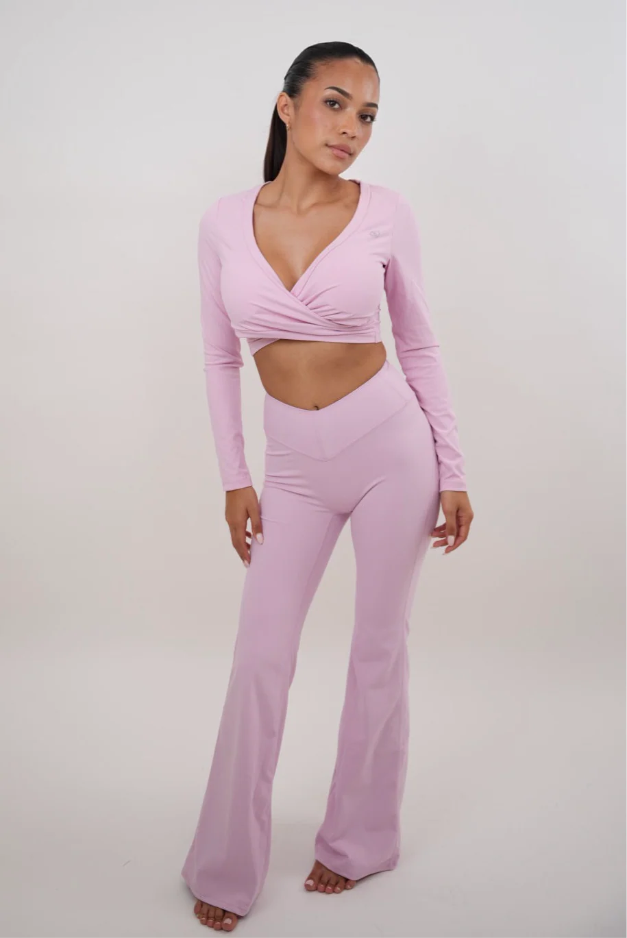 I Am Present Pink Stretch Flare Legging - Image 2