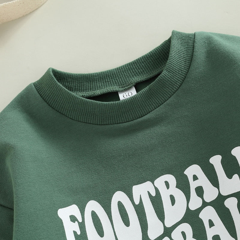 Infant Baby Boys Girls Bodysuit Long Sleeve Crew Neck Game Day Baby Football Print Jumpsuit Bubble Romper - Image 9