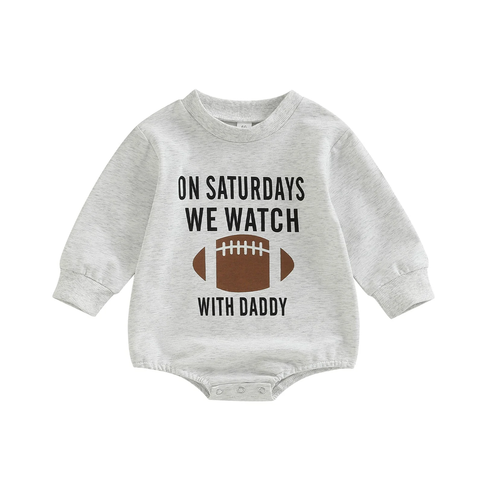 Infant Baby Girl Boy College Football Bodysuit On Saturdays We Watch Football With Daddy Jumpsuit Bubble Romper - Image 6