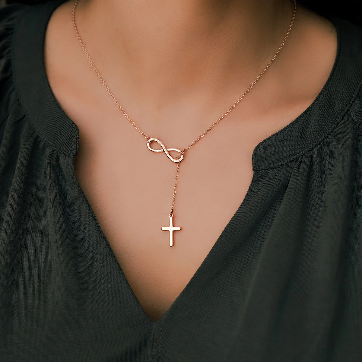 Mint & Lily Infinity Cross Pendant Necklace - Image 12