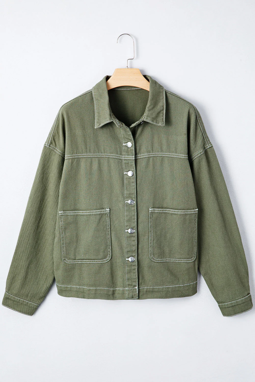 Threaded Pear Isabella Collared Front Boyfriend Jacket - Image 6