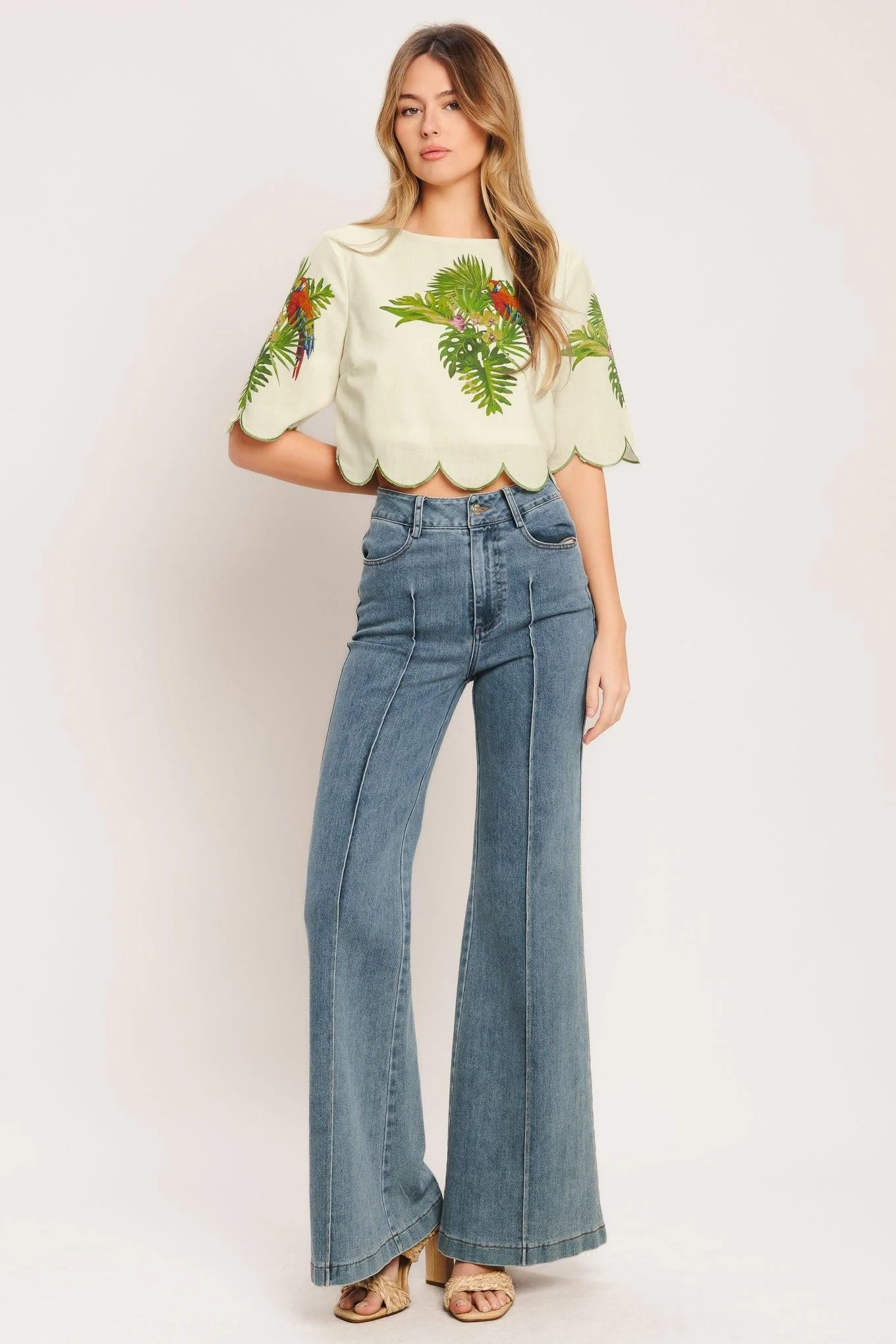 Island Elegance Woven Crop Top - Image 5