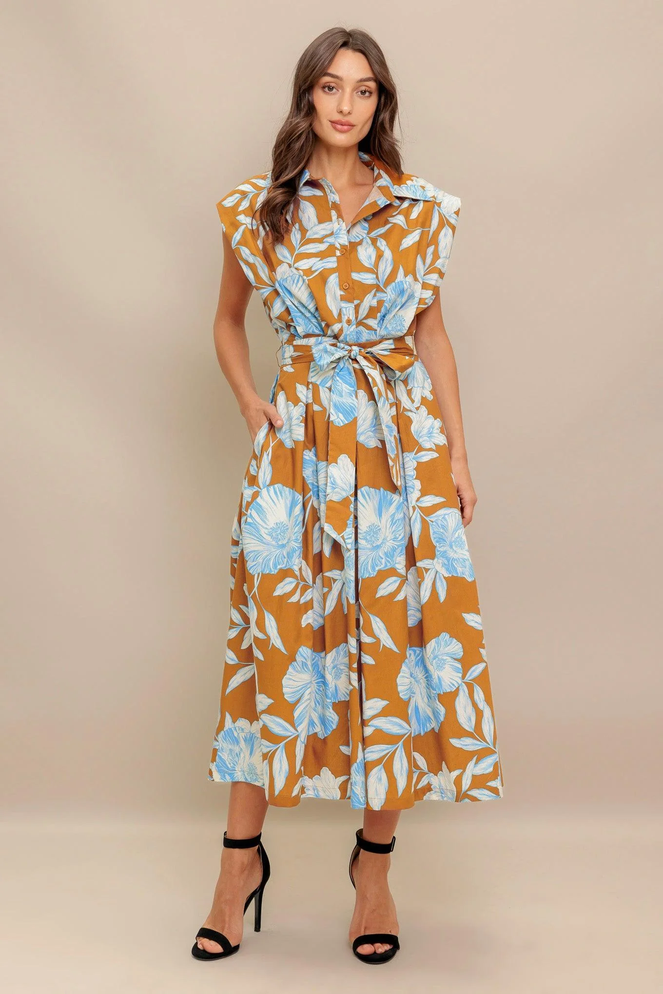 Island Flare Woven Midi Dress - Image 5