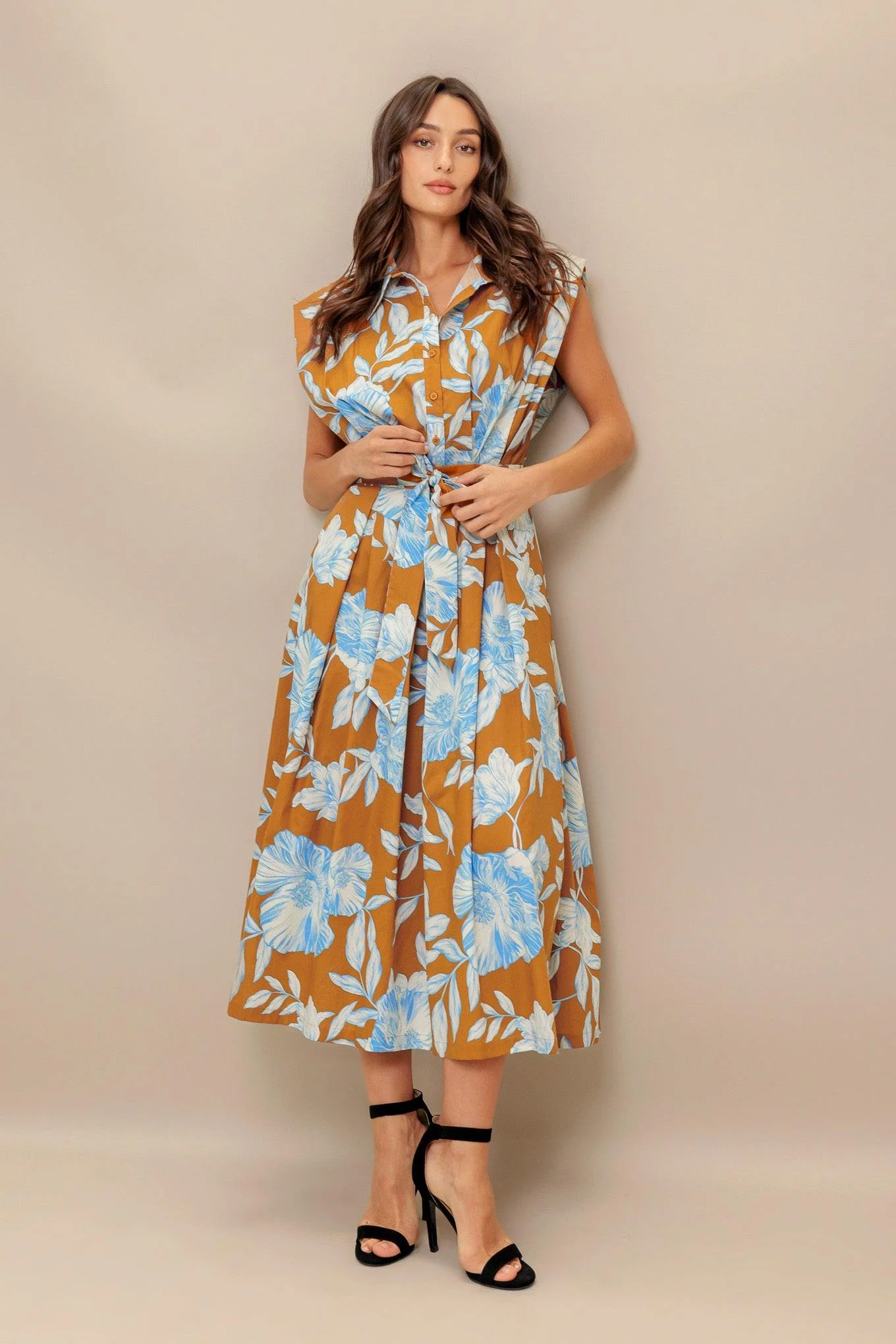 Island Flare Woven Midi Dress - Image 7