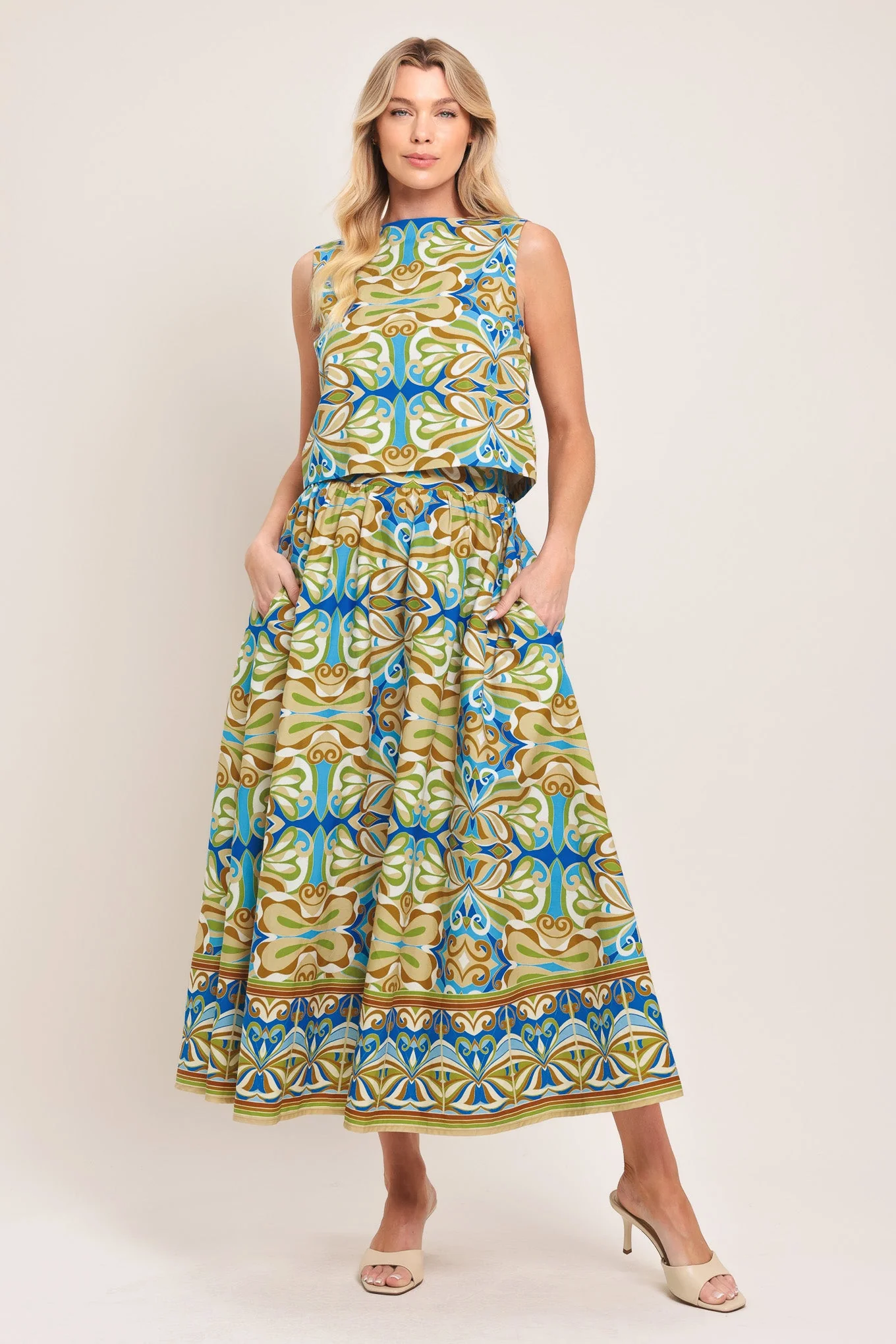 Island Mosaic Woven Full Skirt - Image 5