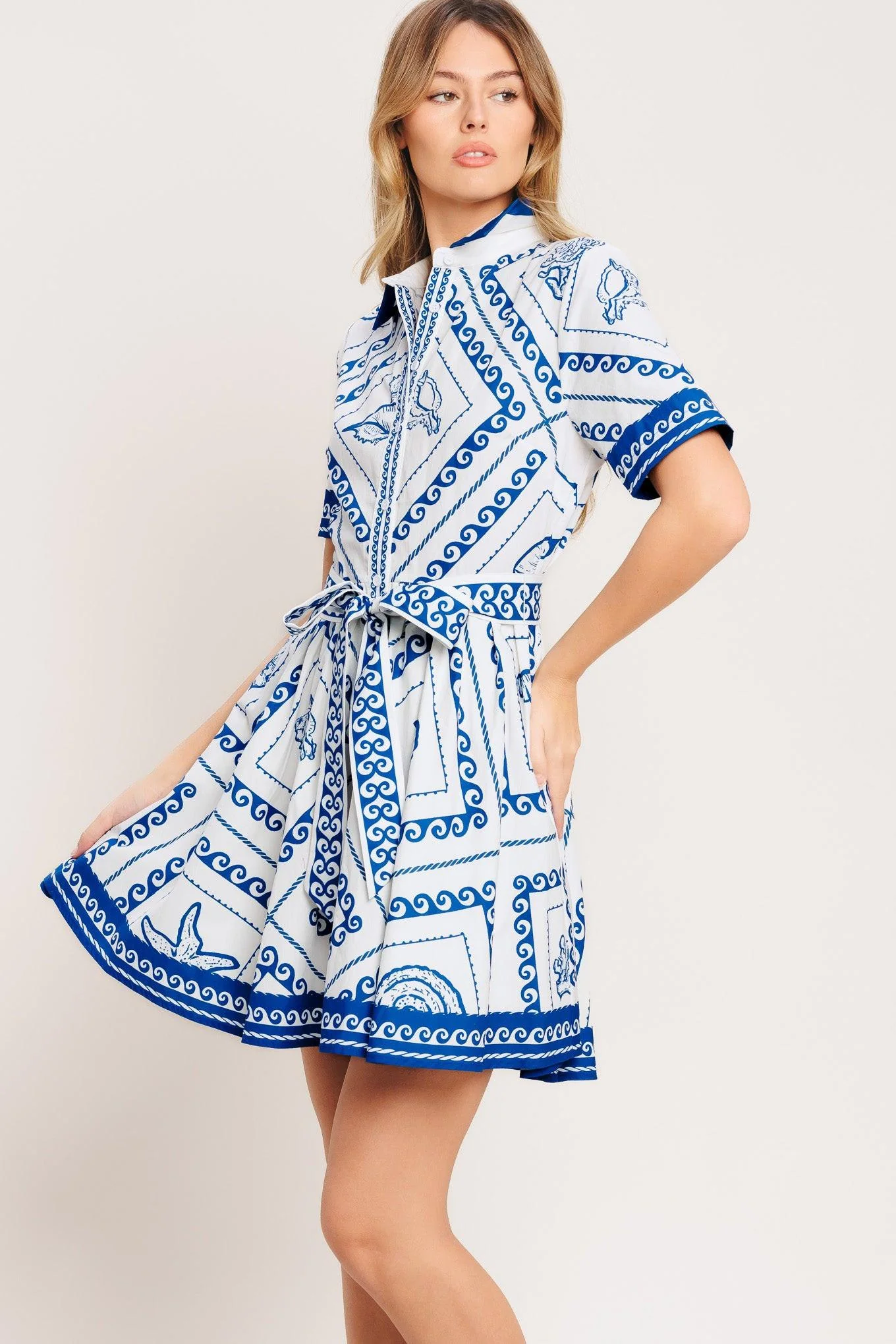 Island Polish Woven Mini Dress - Image 4
