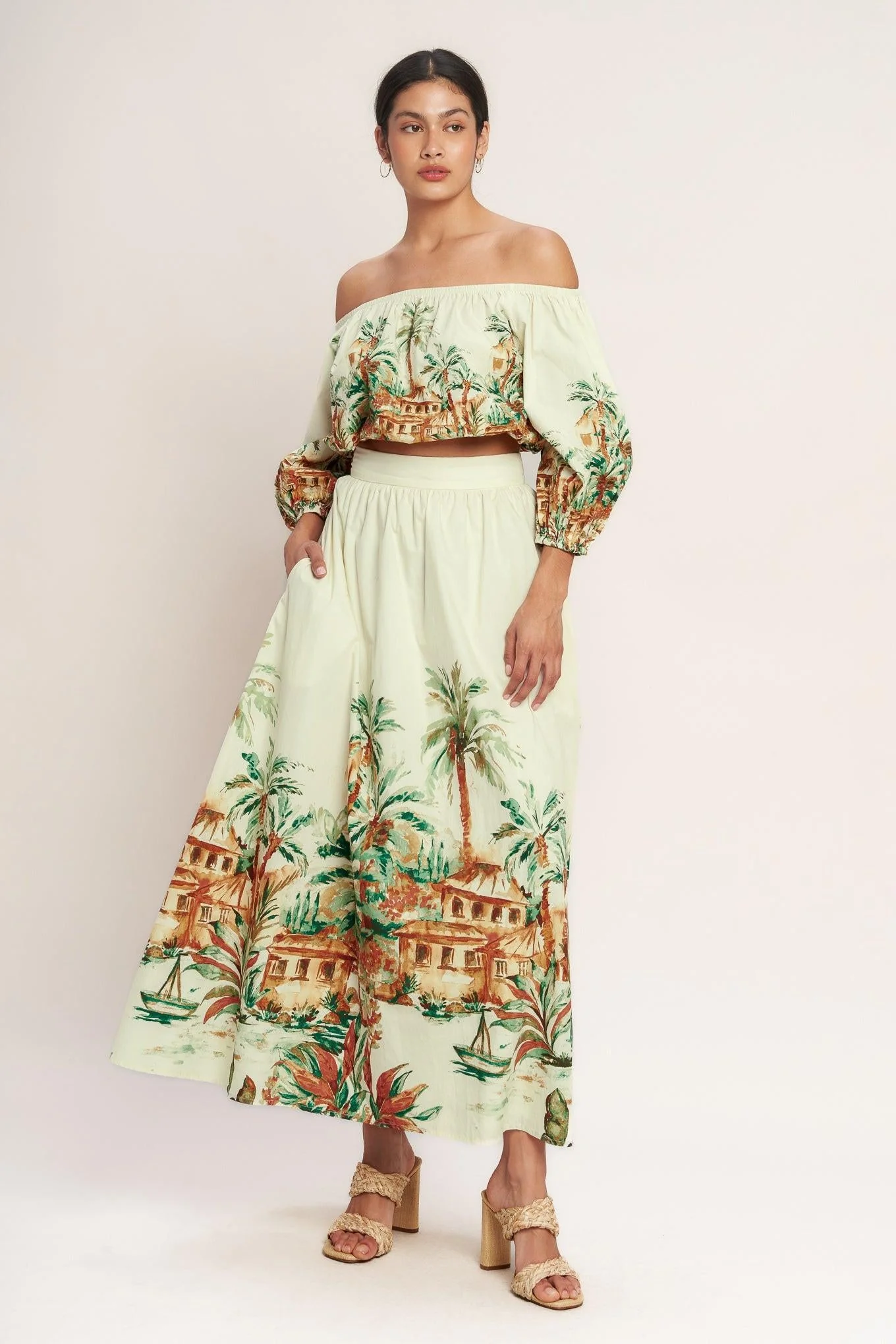 Island Time Only Woven Midi Full Skirt - Image 5