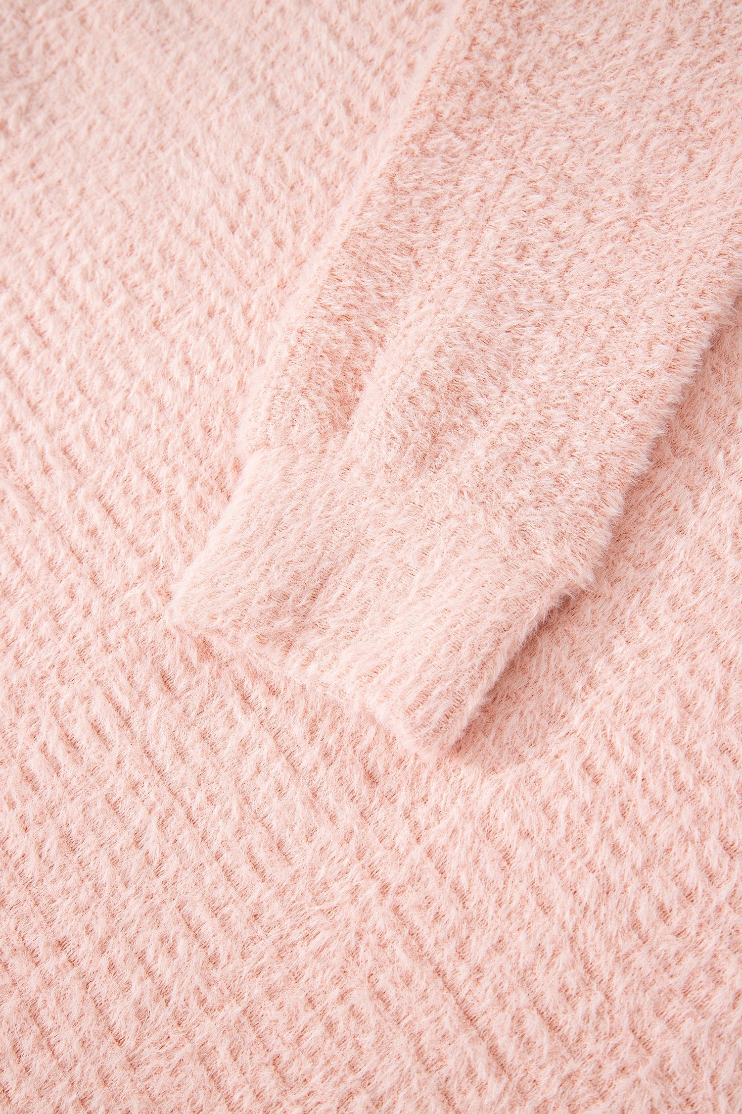 Threaded Pear Ivy Fuzzy Ribbed Texture Long Sleeve Top - Image 6