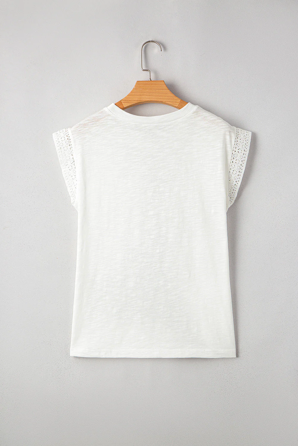 Threaded Pear Ivy Lace Patchwork Cap Sleeve Round Neck Top - Image 8