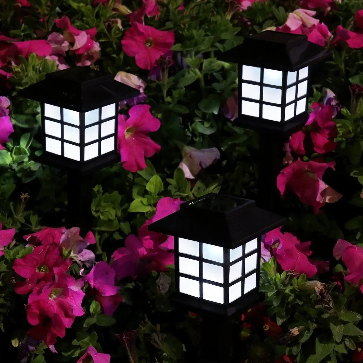 Japanese Style Grid Solar Pathway Lights - Image 9