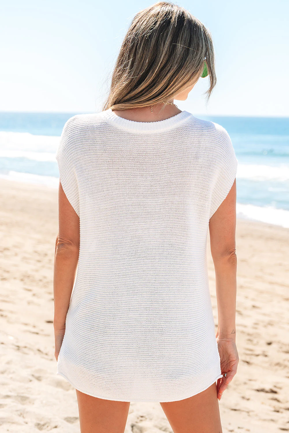 Threaded Pear Jemma Sweater Tee with Side Slits - Image 2