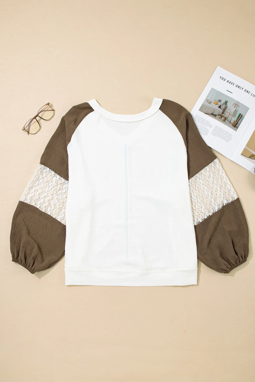 Threaded Pear Julietta Patchwork Balloon Sleeve PLUS Blouse - Image 12
