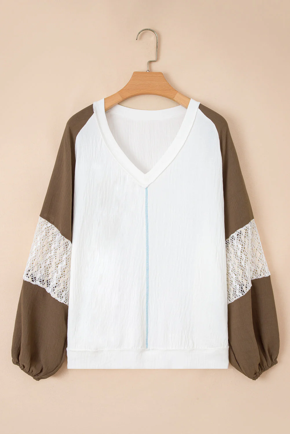 Threaded Pear Julietta Patchwork Balloon Sleeve PLUS Blouse - Image 9
