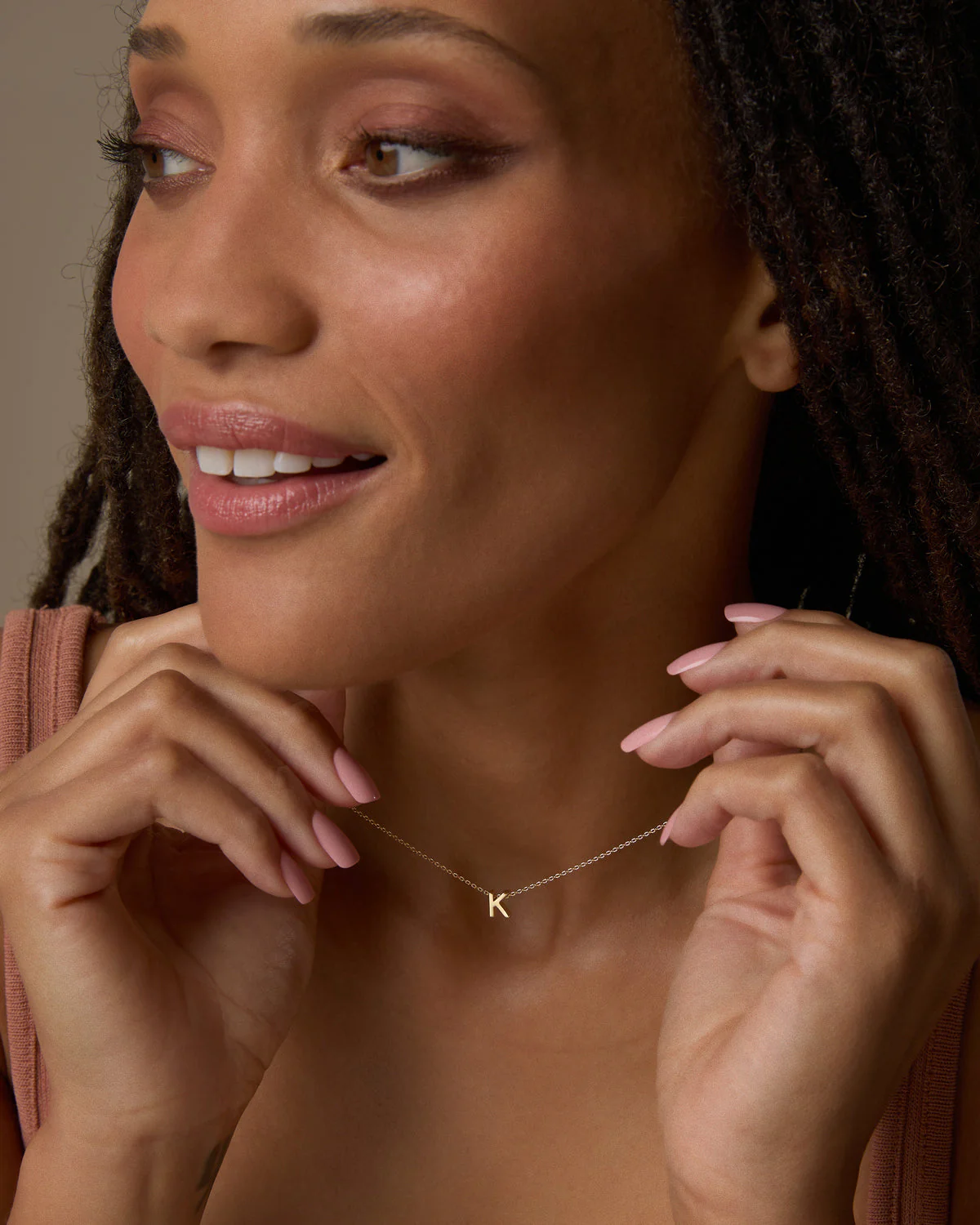 Just For You Initial Necklace — V - Image 7