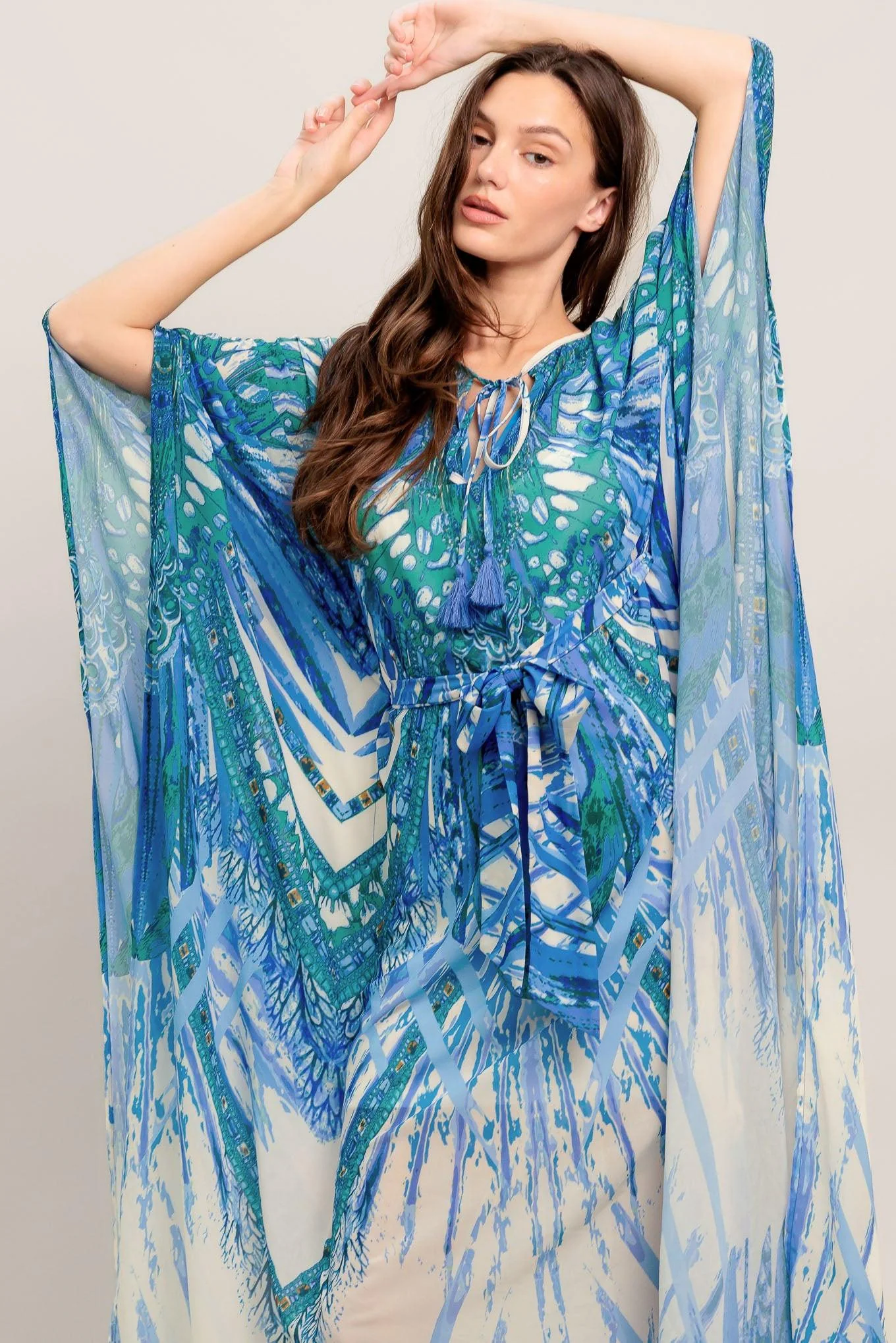 Just Landed in Paradise Woven Kaftan Maxi Dress - Image 4