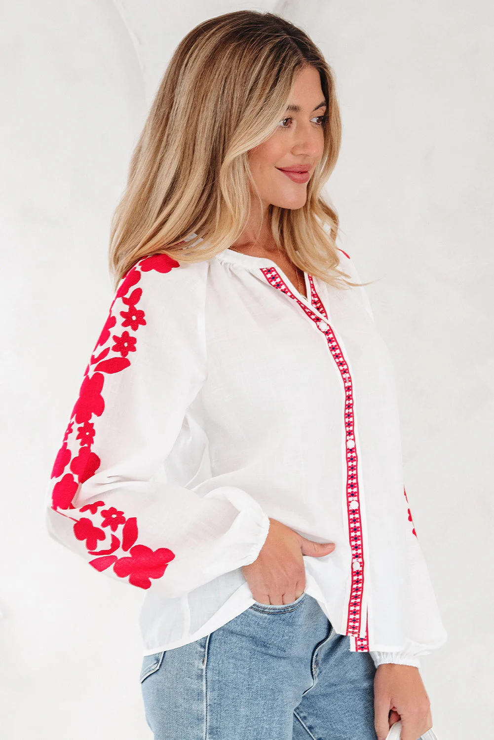 Threaded Pear Karibella Sleeve Casual Shirt Long Sleeve Top - Image 3