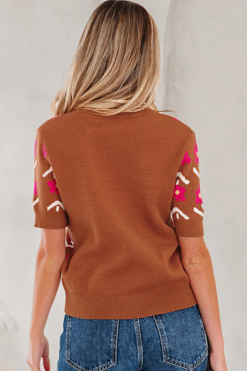 Threaded Pear Karla Short Puff Sleeve Sweater - Image 2