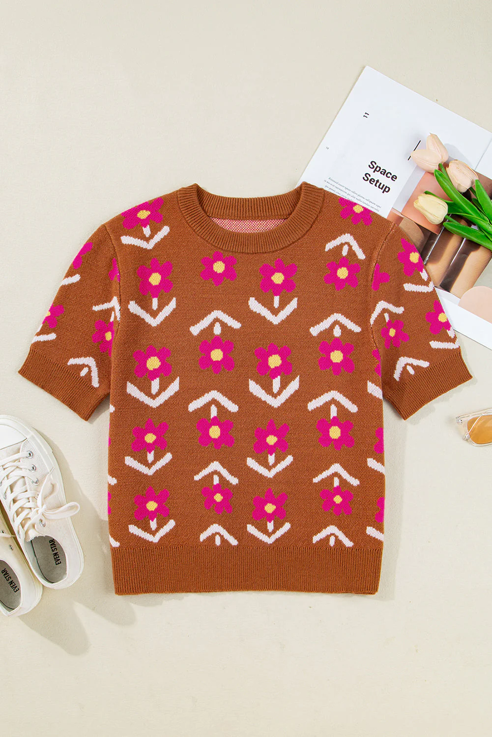 Threaded Pear Karla Short Puff Sleeve Sweater - Image 7