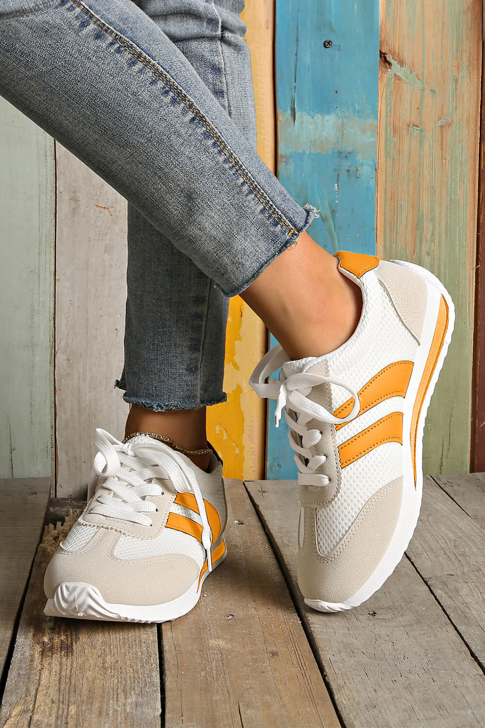 Threaded Pear Karter Breathable Lace-up Sneakers - Image 10