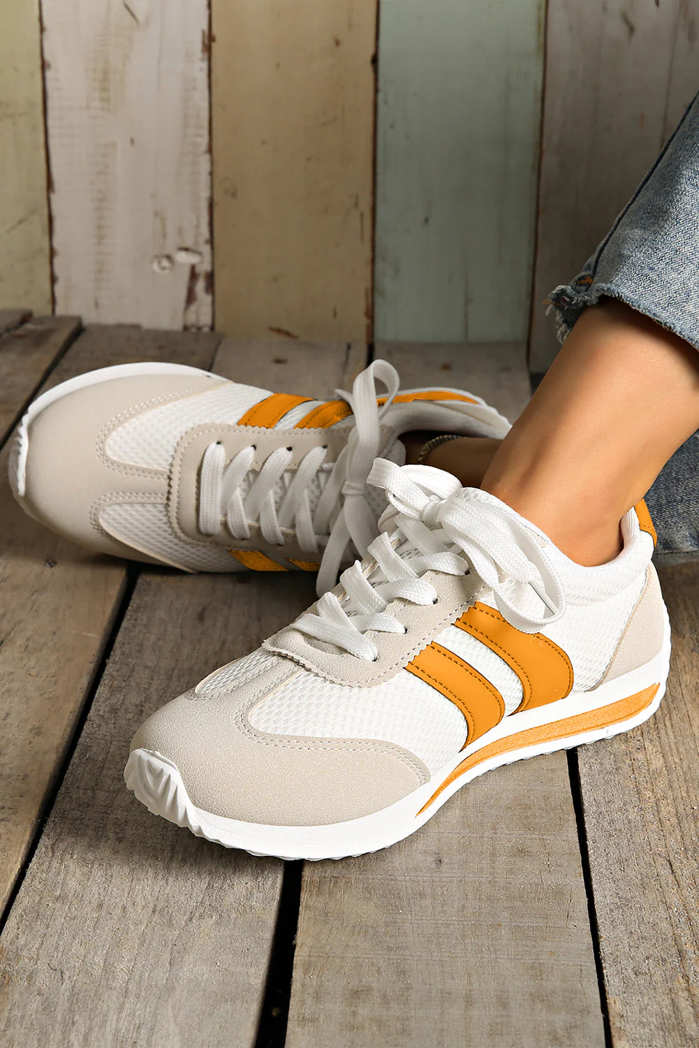 Threaded Pear Karter Breathable Lace-up Sneakers - Image 11