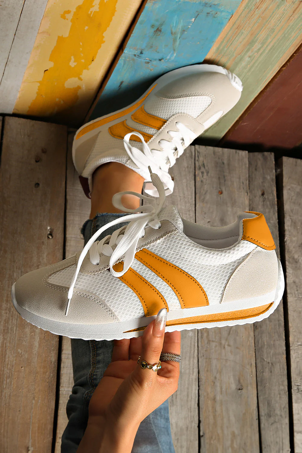 Threaded Pear Karter Breathable Lace-up Sneakers - Image 12