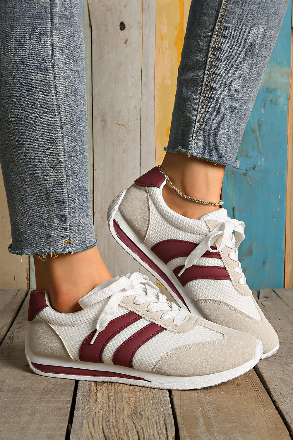 Threaded Pear Karter Breathable Lace-up Sneakers - Image 2