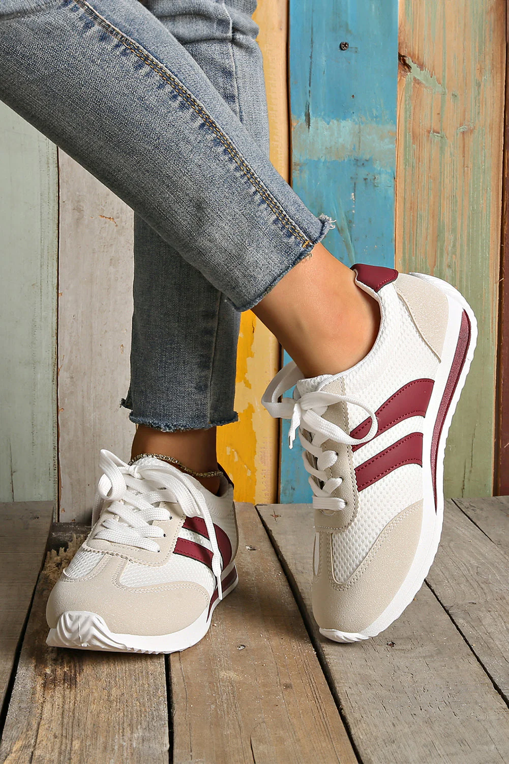 Threaded Pear Karter Breathable Lace-up Sneakers - Image 3