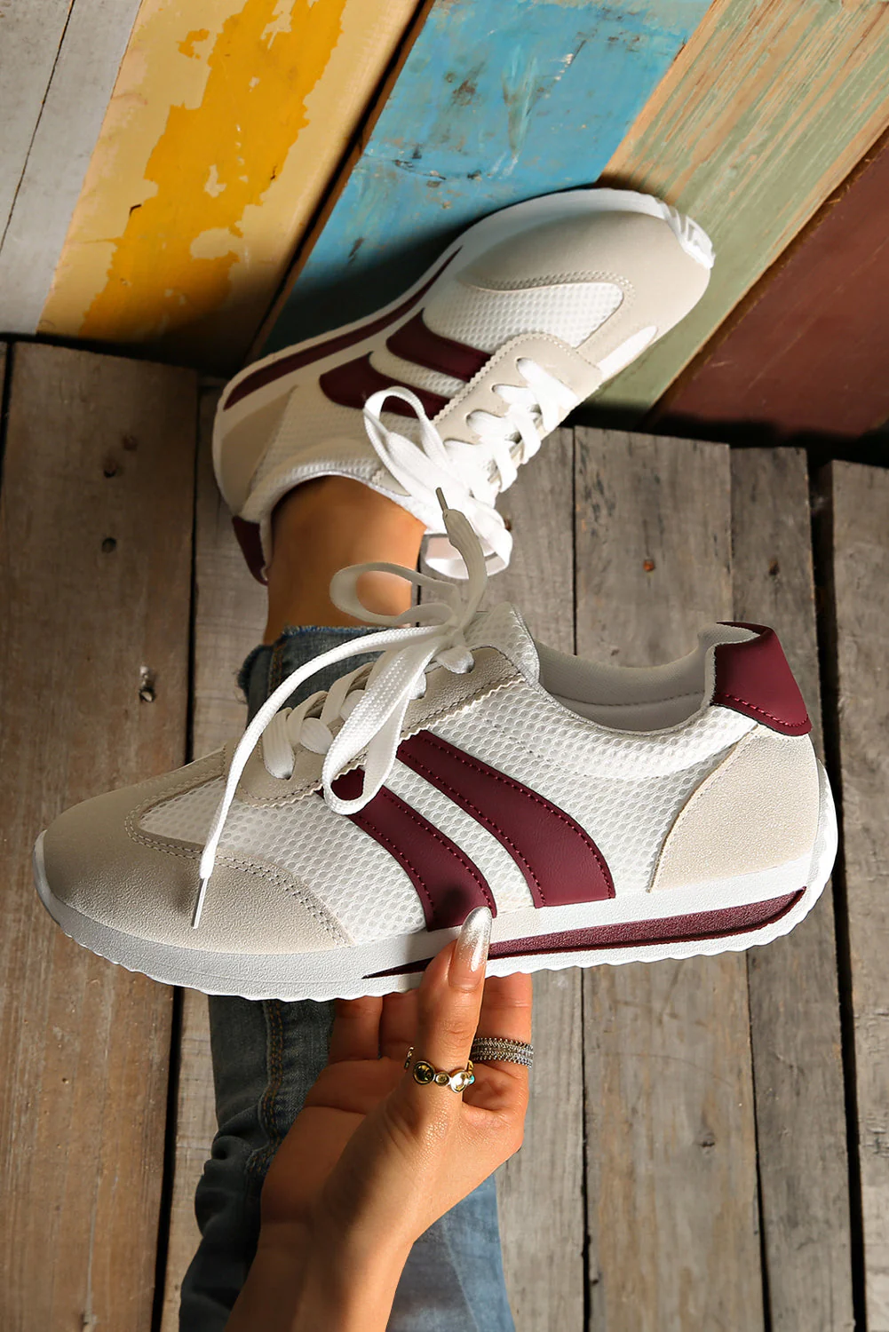 Threaded Pear Karter Breathable Lace-up Sneakers - Image 5