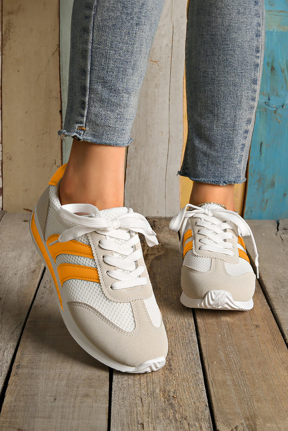 Threaded Pear Karter Breathable Lace-up Sneakers - Image 8