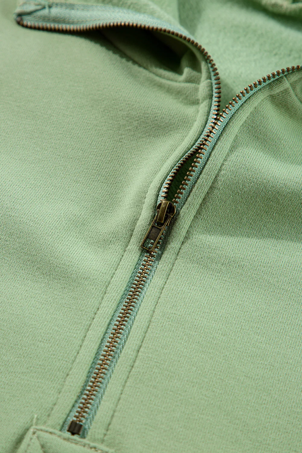 Threaded Pear Kate Fleece Lined Half Zipper Kangaroo Pockets Loose Hoodie - Image 16